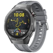 Sneezy Huawei Watch GT5 Pro 46mm ile Uyumlu Metal Tokalı Dikiş Detaylı Şık Dokuma Silikon Kordon  Gri thumbnail 1