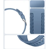 Sneezy Huawei Watch GT5 Pro 46mm ile Uyumlu Metal Tokalı Dikiş Detaylı Şık Dokuma Silikon Kordon  Mavi thumbnail 5
