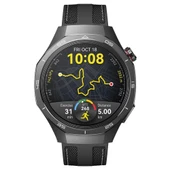 Sneezy Huawei Watch GT5 Pro 46mm ile Uyumlu Metal Tokalı Dikiş Detaylı Şık Dokuma Silikon Kordon  Siyah thumbnail 3