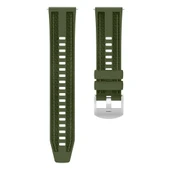 Sneezy Huawei Watch GT5 46mm ile Uyumlu Metal Tokalı Dikiş Detaylı Şık Dokuma Silikon Kordon  Haki thumbnail 4