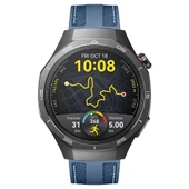 Sneezy Huawei Watch GT5 Pro 46mm ile Uyumlu Metal Tokalı Dikiş Detaylı Şık Dokuma Silikon Kordon  Mavi thumbnail 3