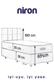 Nova Yatak 80x180 Tek Kişilik - 25 cm Paket Yaylı Ortopedik, Orta Sert, Antrasit, Pamuklu Kumaş - 8
