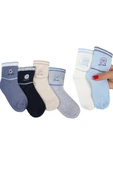Erkek Bebek Çorap Soket 6 Çift Lacivert-Gri-Beyaz-Kahve-İndigo-Mavi thumbnail 1