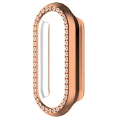 Xiaomi Smart Band 8 İle Uyumlu Zarif Kristal Taşlı Kasa Koruyucu Kılıf  Rose Gold - 4