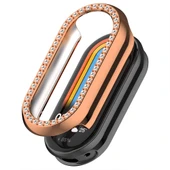Xiaomi Smart Band 8 İle Uyumlu Zarif Kristal Taşlı Kasa Koruyucu Kılıf  Rose Gold - 2