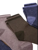 Erkek Çocuk Çorap Soket 4 Çift Siyah-Lacivert-Kahve-Yeşil thumbnail 1