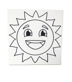 Hayal Sepeti SEVİMLİ GÜNEŞ  Resimli Tuval 20 X 20  6lı boya, fırça Boyama seti - 2