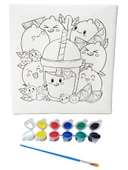 Hayal Sepeti MEYVE KOKTEYLİ Tuval 20 X 20  6lı boya, fırça Boyama seti - 1