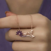 ​Gümüş Rose Anne Ve Yavru Kuş Bayan Kolye thumbnail 3