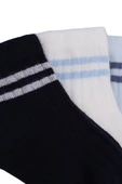 Erkek Bebek Çorap Soket 4 Çift Siyah-Krem-Gri-Mavi thumbnail 6