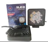 Tas 9 Led Kare Çalışma Lambası Kalın 12-80v 27w - 1