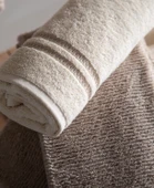 Penye Modeo Bornoz Vizon/Ekru Aile Seti - 2