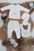 Sema Baby 5 Parça Hastane Çıkışı Zıbın Seti 0-3 Ay - Butterfly - 1