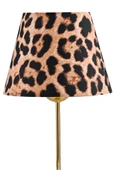 Star Gold Metal Ayaklı Abajur Leopar Desenli Kumaş Başlık Yatak Odası Salon Masa Lambası 2 Adet - 2