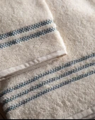 Penye Modeo Bornoz Yeşil/Ekru Aile Seti - 8