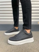 JY007 Alba Bağcıksız Cilt Erkek Günlük Sneaker Ayakkabı CBT Siyah thumbnail 2