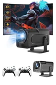 4K Android Smart Wi-fi Çift Kollu Projeksiyon Game Box Kumandalı Taşınabilir thumbnail 4