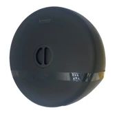 Mulpex Duvara Monte Mini Jumbo Tuvalet Kağıdı Dispenseri / Kağıtlık | Premium ABS Gövde, Anahtarlı Kilit, Vidalı & Yapışkan Montaj – Siyah - 2