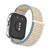 Huawei Watch Fit 4 Fit 4 Pro Fit 3 Uyumlu Ayarlanabilir Cırt Cırtlı Yumuşak Spor Kumaş Örgü Kordon  Bej thumbnail 2