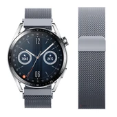Huawei Watch GT3 46mm GT3 Pro 46mm Gt2 46mm Gt2 Pro 46mm Uyumlu Manyetik Milanese Loop Metal Kordon  Koyu Gri thumbnail 3