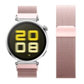 Huawei Watch GT5 41mm Uyumlu Manyetik Milanese Loop Metal Kordon   Pembe thumbnail 3