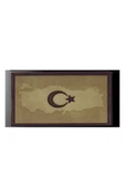 Türkiye Haritası Ay Yıldız 3D Plastik TPU Açık Kahverengi Patch, Yeni Tip, Cırtlı, Standart Ölçü, - 1