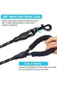 Köpekler İçin Gezdirme Tasması Reflektörlü 130 Cm Halat Orta Ve Büyük Boy Köpekler İçin Siyah thumbnail 5