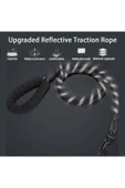 Köpekler İçin Gezdirme Tasması Reflektörlü 130 Cm Halat Orta Ve Büyük Boy Köpekler İçin Siyah thumbnail 3