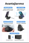 Manyetik Kablosuz 3 ü 1 Arada Şarj İstasyonu 15W Hızlı Şarj, Telefon, Kulaklık ve Akıllı Saat Uyumlu - 4