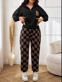 Kadın Uzun Kollu Iki Iplik Kumaş Fermuar Ve Cep Detay Kapüşonlu Ikili Takım thumbnail 3