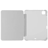 iPad Pro 11 inç M4 2024 Uyumlu Kılıf Üçgen Katlanabilir Kalem Şarj Bölmeli Kılıf A2836 A2837 A3006  Gri thumbnail 2