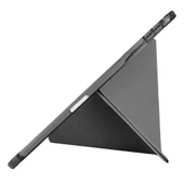 iPad Pro 11 inç M4 2024 Uyumlu Kılıf Üçgen Katlanabilir Kalem Şarj Bölmeli Kılıf A2836 A2837 A3006  Siyah thumbnail 6