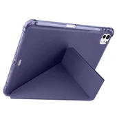 iPad Pro 11 inç M4 2024 Uyumlu Kılıf Üçgen Katlanabilir Kalem Şarj Bölmeli Kılıf A2836 A2837 A3006  Lavanta thumbnail 5