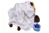 Sema Baby Çok Amaçlı Müslin Örtü 100x80 cm - Mavi Yıldız 8682476853131 thumbnail 1