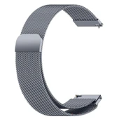 Samsung Galaxy Watch 4 5 6 7 Seri 40 42 43 44 46 47mm Uyumlu Manyetik Milanese Loop Metal Kordon   Koyu Gri thumbnail 5