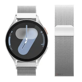 Samsung Galaxy Watch 4 5 6 7 Seri 40 42 43 44 46 47mm Uyumlu Manyetik Milanese Loop Metal Kordon   Gümüş thumbnail 3