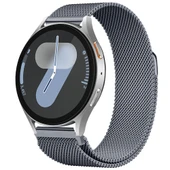 Samsung Galaxy Watch 4 5 6 7 Seri 40 42 43 44 46 47mm Uyumlu Manyetik Milanese Loop Metal Kordon   Koyu Gri thumbnail 1