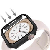 Apple Watch 44MM 4-5-6 SE Seri Uyumlu Starlight 360 Derece Koruma ve Temperli Cam Ekran Koruyucu  Siyah thumbnail 6