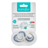 Mamajoo Sterilizasyon & Saklama Kutulu Black & Pearl Desenli İkili Ortodontik Emzik Gece & Gündüz / 0 Ay+ thumbnail 7