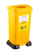 Omnipazar SY-4398 Sıfır Atık Plastik Geri Dönüşüm Çöp Kutusu 70 lt Sarı 5 Adet - 3