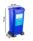 Omnipazar SY-4398 Sıfır Atık Kağıt Geri Dönüşüm Çöp Kutusu 70 lt Mavi 5 Adet - 2