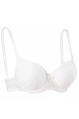 Silikonlu Desteksiz Telli Düz Boş Sütyen Beyaz thumbnail 1