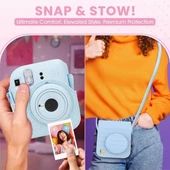 Fujifilm Instax Mini 12 Anlık Fotoğraf Makinesi/Minimate Özel Kılıf/10 Sayfa - Mavi - 4