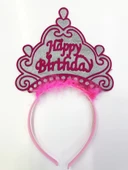 Happy Birthday Yazılı Neon Renk Taç 12 Adet thumbnail 5