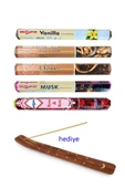 5 Paket 20 Çubuklu Tütsü Vanilla - Musk - Clove - Wood - Redrose - Kayık Hediyeli - 1