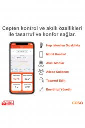 Cosa Akıllı Oda Termostatı Kablosuz Kombi Kontrolü V4 Ekranlı Pilli Ve Adaptör Girişli P4TR-21 - 3