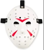 Beyaz Renk Kırmızı Çizgili Tam Yüz Hokey Jason Maskesi Hannibal Maskesi thumbnail 2