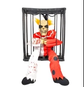 Hareketli Sesli Sensörlü Mahkum Joker İskelet Dekorasyon 22x27 Cm thumbnail 1