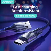 Joyroom S-1230N6 Type-C Hızlı Şarj ve Data Kablosu Örgü 3A 1.2M Kırmızı - 3
