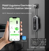 Schoner 3.5kw Taşınabilir Elektrikli Araç Şarj Istasyonu -Tak ve Şarj Et- Wi-Fi / Bluetooth Smart 5 Metre Tip2 Kablolu - 3